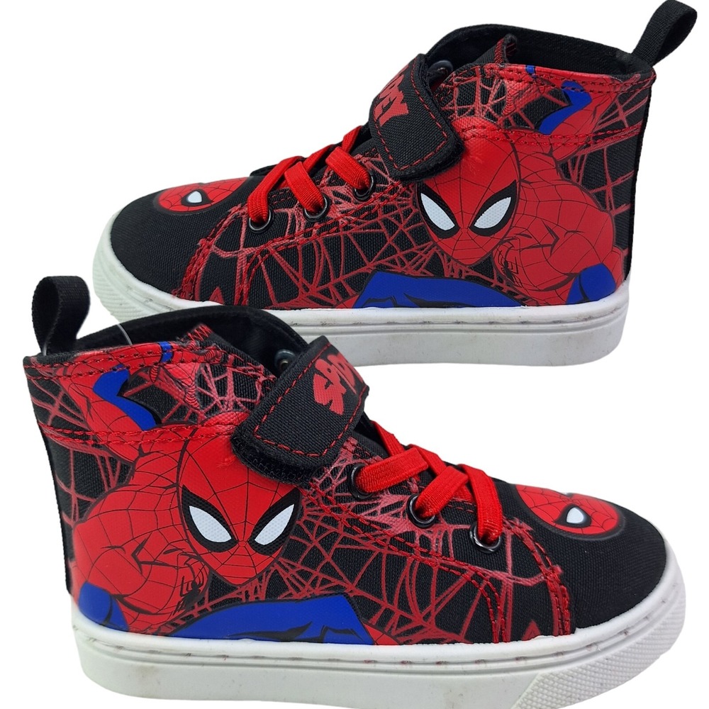 Marvel Spider-Man high-top sneakers for little boys black‎ color size 7 (15cms)